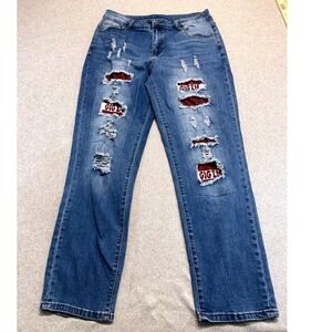Texas A&M Aggies Custom Distressed Jeans Size 12 Gig Em Patchwork Denim Game Day